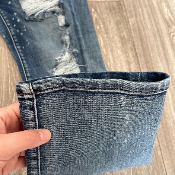 JUDY BLUE Women’s Size 14W Medium Wash Bleach Splashed Distressed Boyfriend Fit - Picture 4 of 8